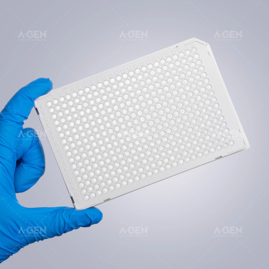 40μL 384孔 PCR板 全裙边 白框+透管