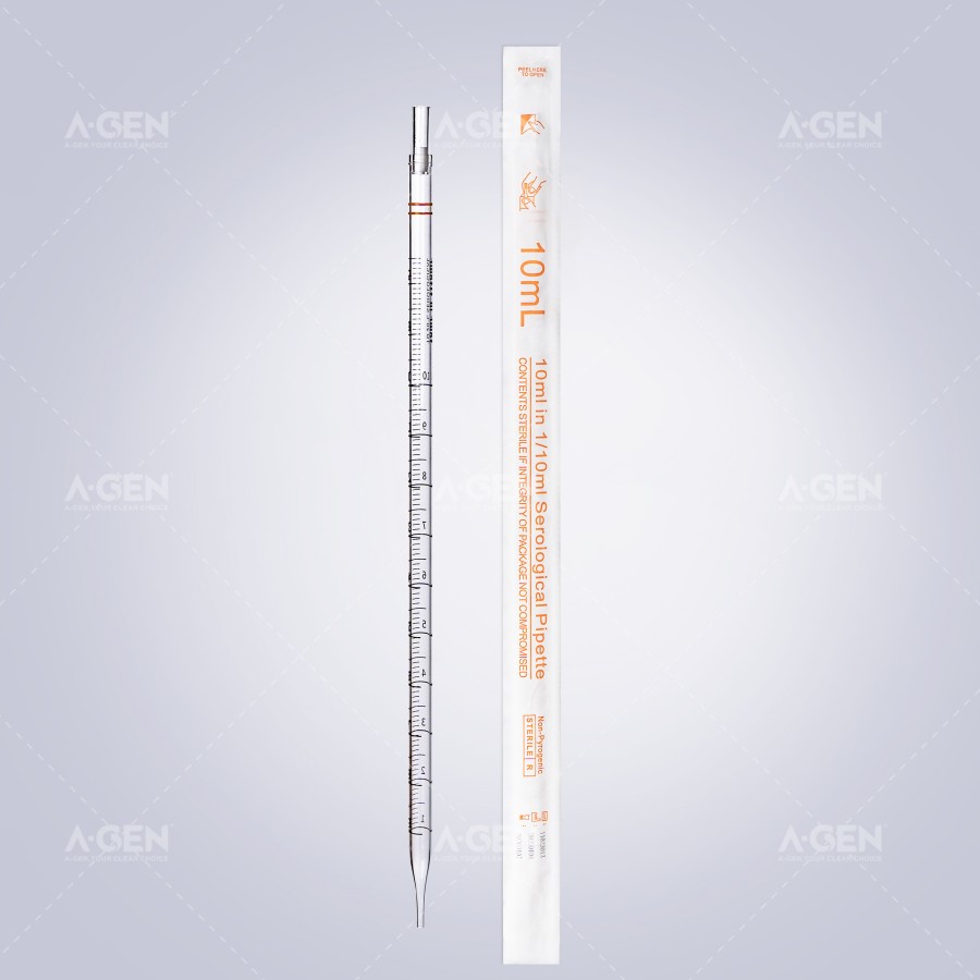 10ml（橘）一次性血清移液管、灭菌、 纸塑独立包装 拉伸款